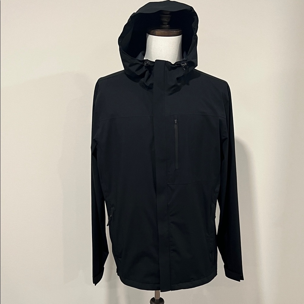 32 Degrees Cool Men's Black Raincoat with Hood Size Large